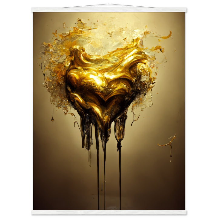 Classic Matte Paper Poster with Hanger - Heart of Gold Melted