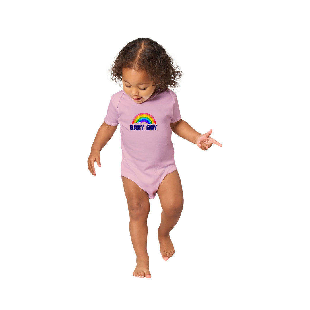 Classic Baby Short Sleeve Bodysuit - Baby Boy Rainbow