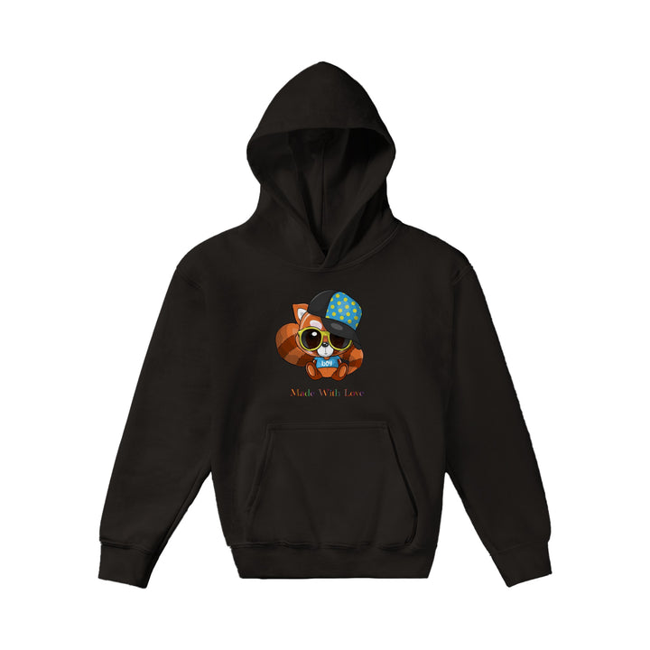 Classic Kids Pullover Hoodie - Red Panda Boy "Made With Love"