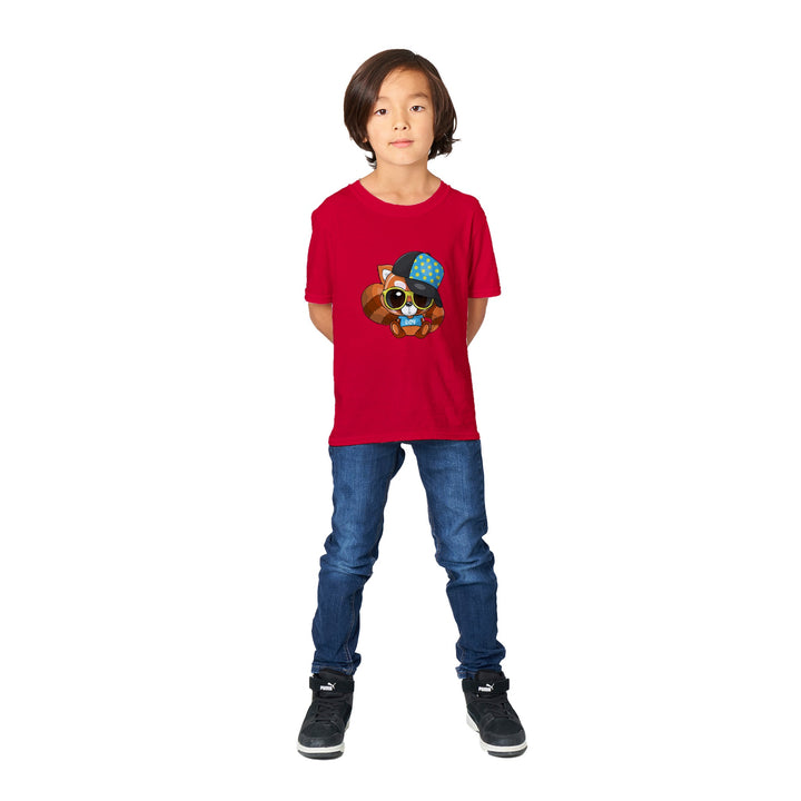 Classic Kids Crewneck T-shirt - Red Panda Boy