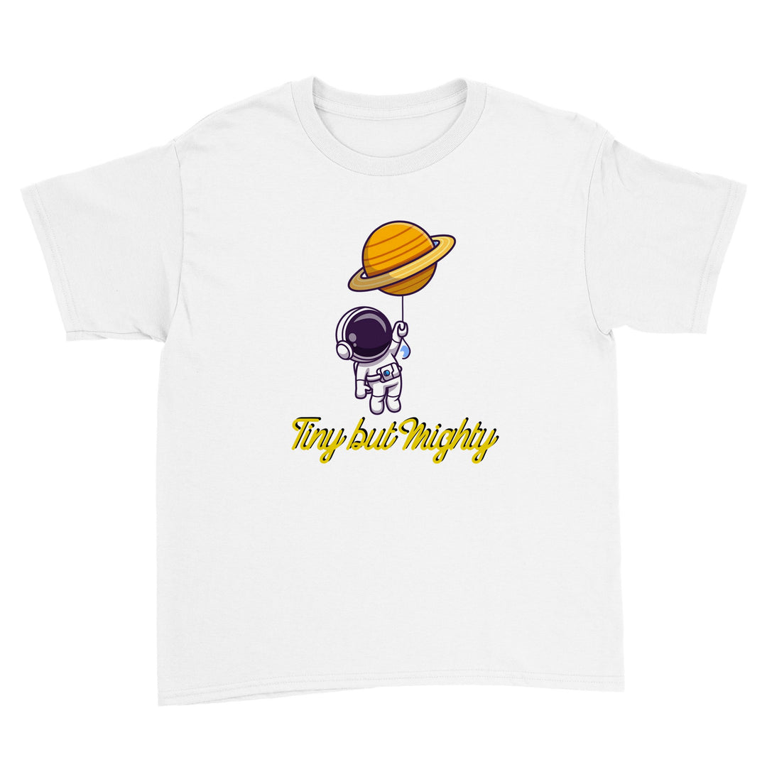 Polycotton Kids Crewneck T-shirt - Little Astronaut "Tiny but Mighty"