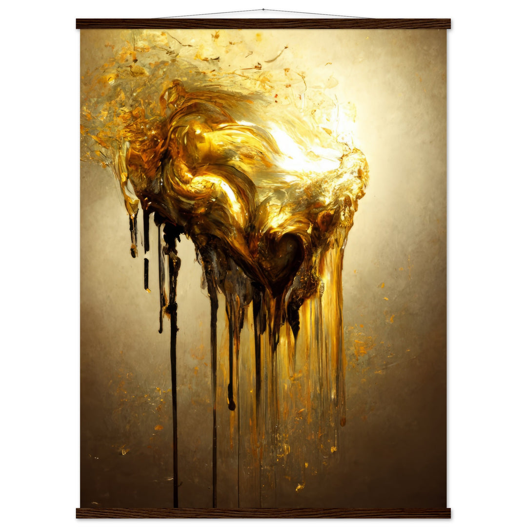 Classic Semi-Glossy Paper Poster with Hanger - Heart of Gold Melted II