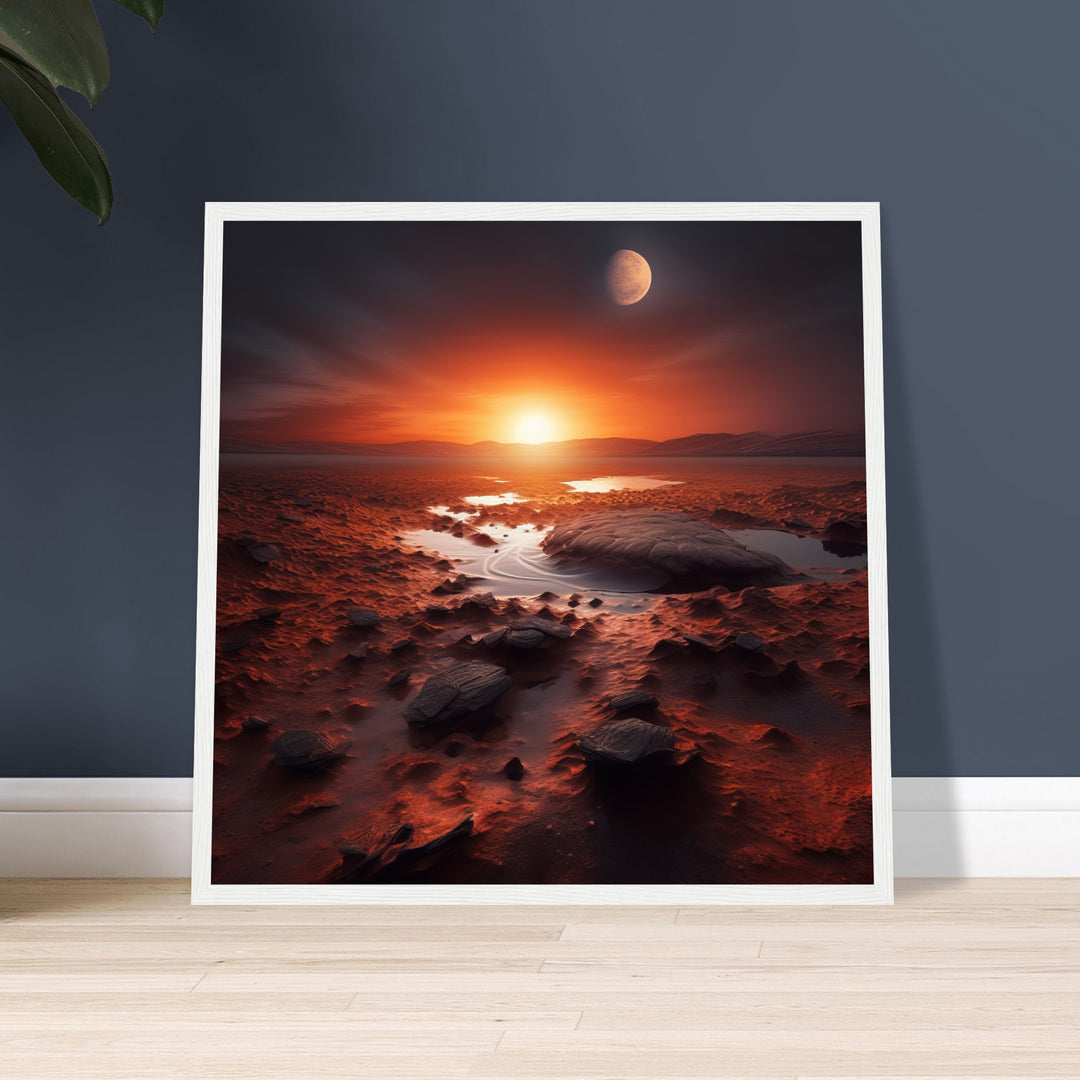 Premium Semi-Glossy Paper Wooden Framed Poster - Sunset on Mars II