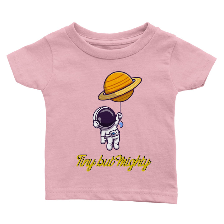 Classic Baby Crewneck T-shirt - Little Astronaut Unisex "Tiny but Mighty"