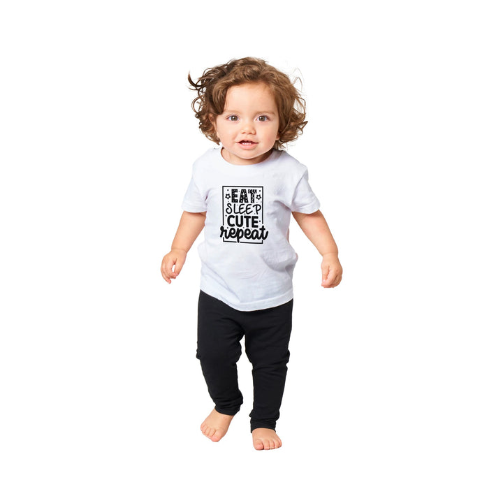 Classic Baby Crewneck T-shirt - Eat sleep cute repeat