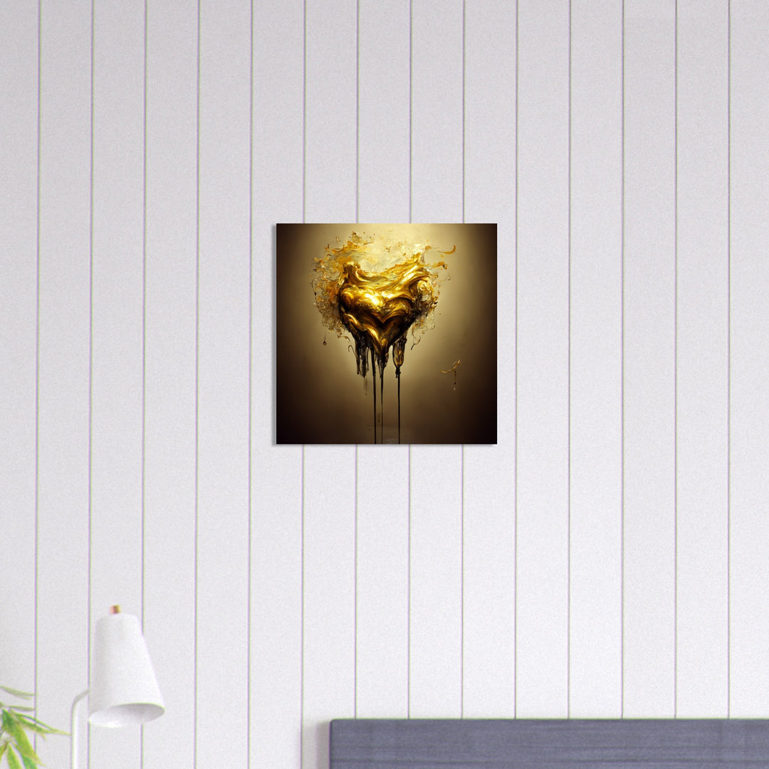 Premium Semi-Glossy Paper Poster - Heart of Gold Melted