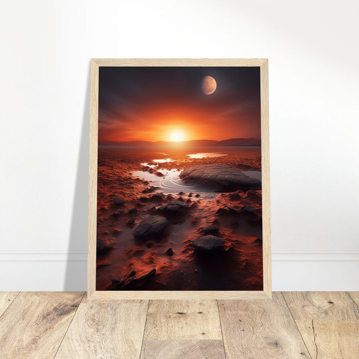 Premium Matte Paper Wooden Framed Poster - Sunset on Mars II