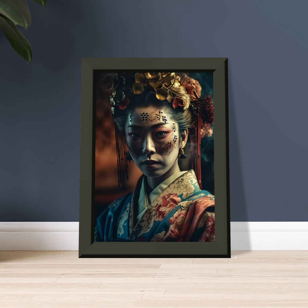Classic Matte Paper Metal Framed Poster - Gaze of the Golden Geisha
