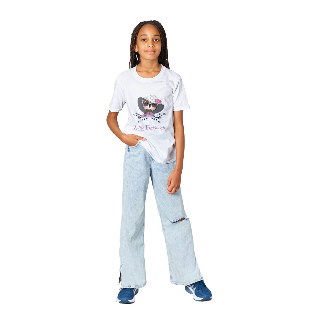 Classic Kids Crewneck T-shirt - Girl "Little Fashionista"