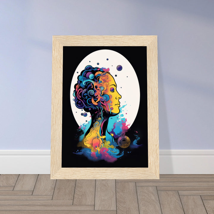Classic Matte Paper Wooden Framed Poster - Colour Art Hair Girl II