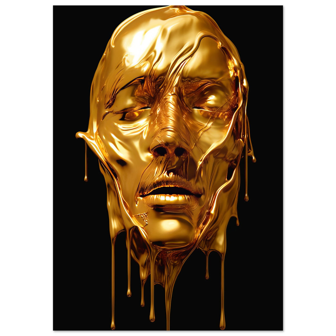 Premium Matte Paper Poster - Gold Face Dripping