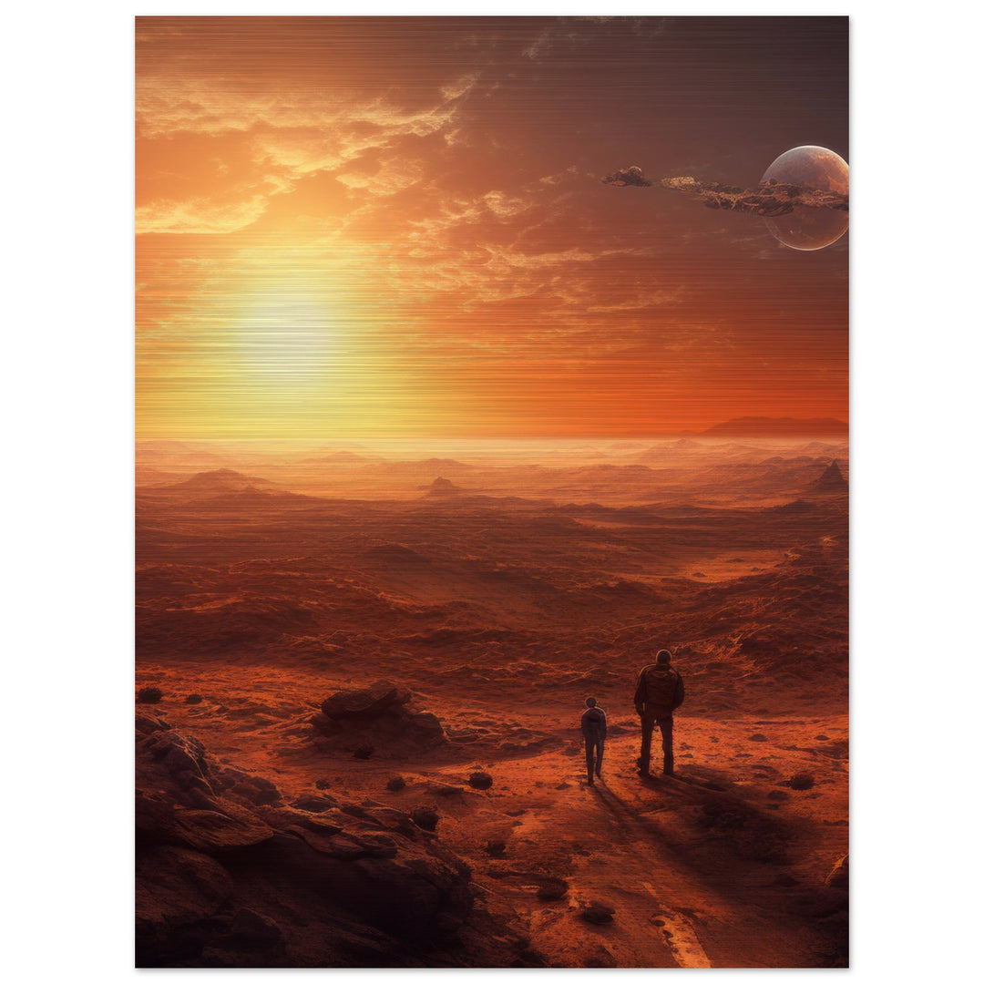 Brushed Aluminium Print - Sunset on Mars I