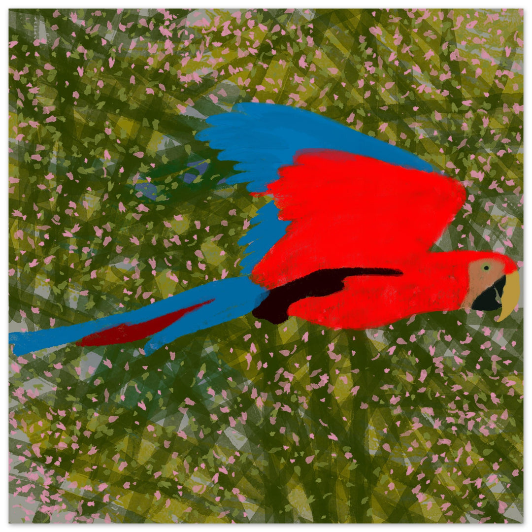 Foam Square - Parrot Colourful