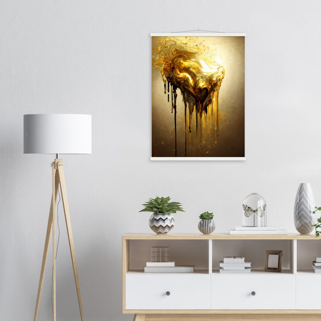 Premium Matte Paper Poster with Hanger - Heart of Gold Melted II