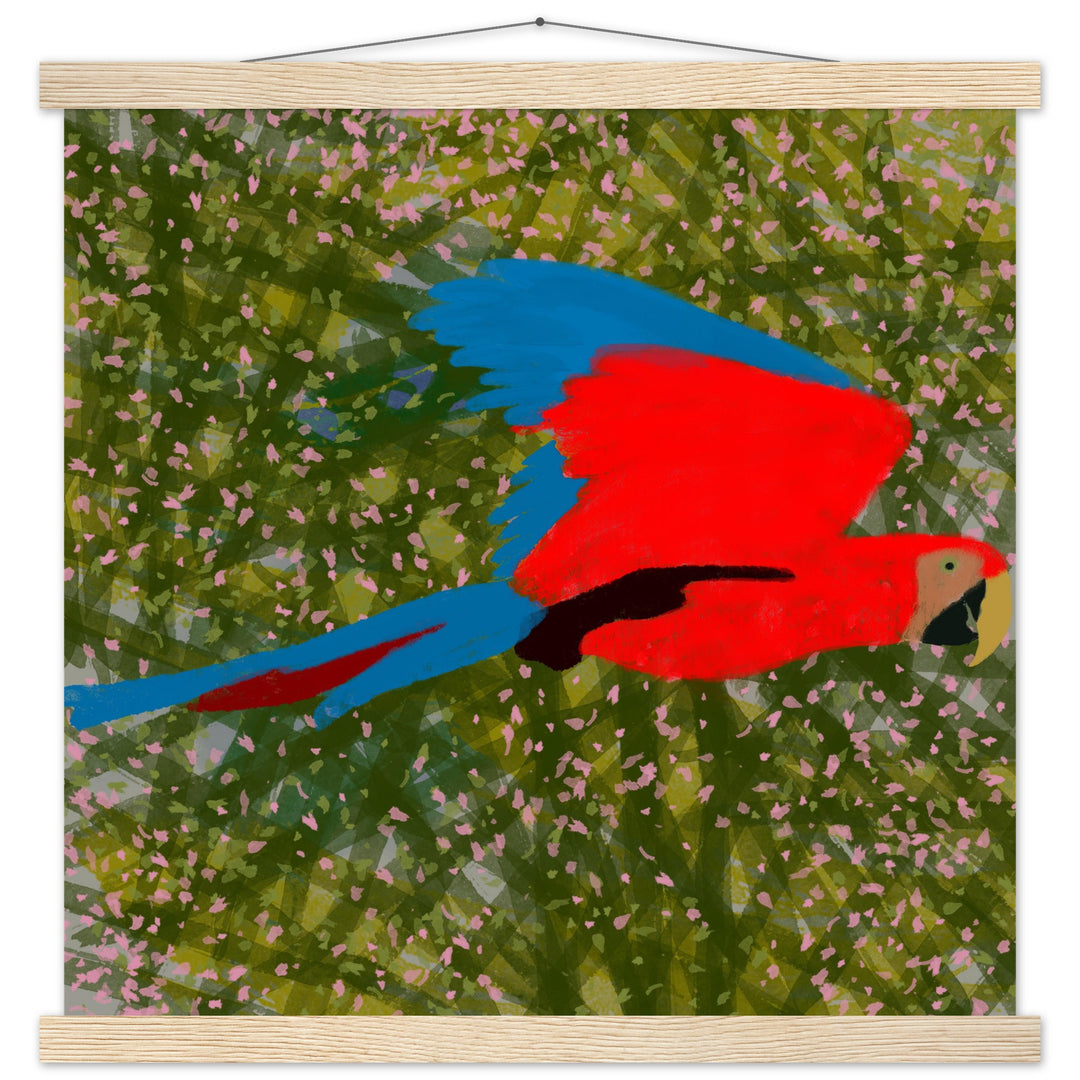 Premium Matte Paper Poster with Hanger - Parrot Colourful