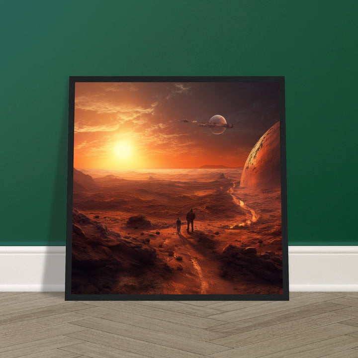 Classic Matte Paper Wooden Framed Poster - Sunset on Mars I