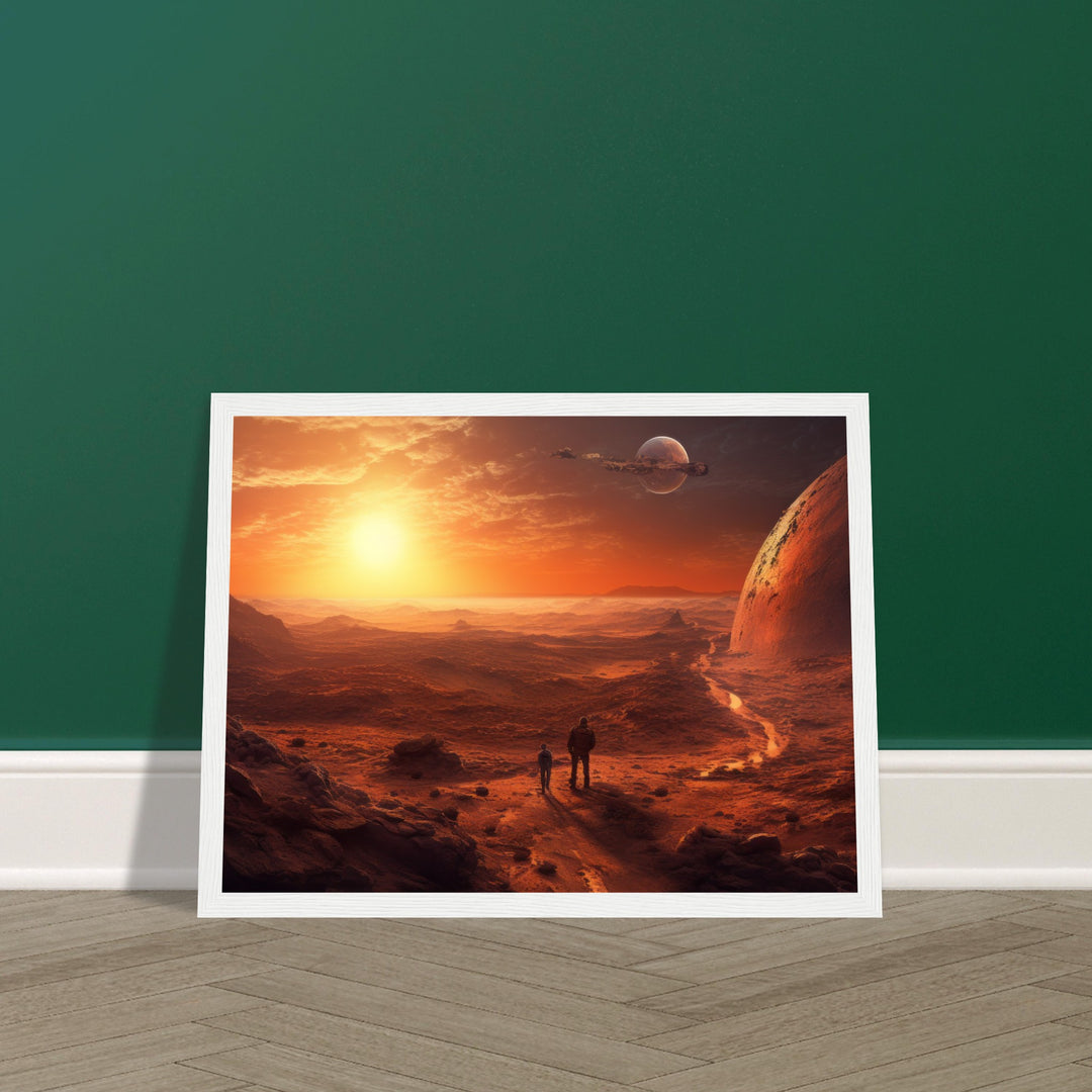 Classic Matte Paper Wooden Framed Poster - Sunset on Mars I