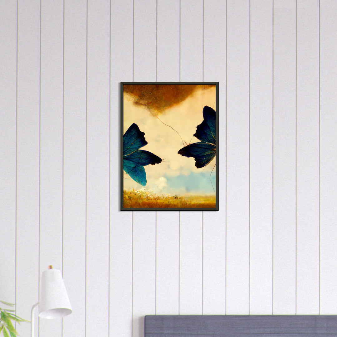 Classic Semi-Glossy Paper Metal Framed Poster - Dreaming Butterflies III