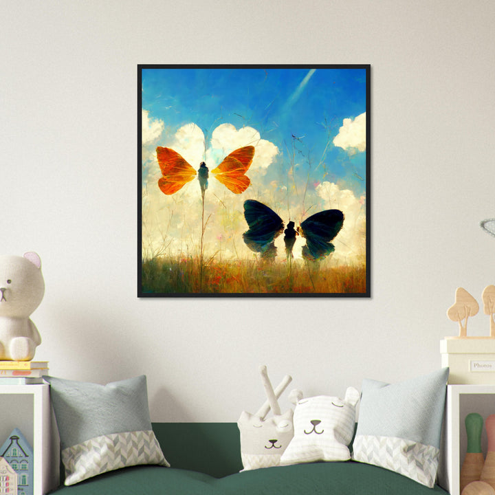 Premium Matte Paper Wooden Framed Poster - Dreaming Butterflies