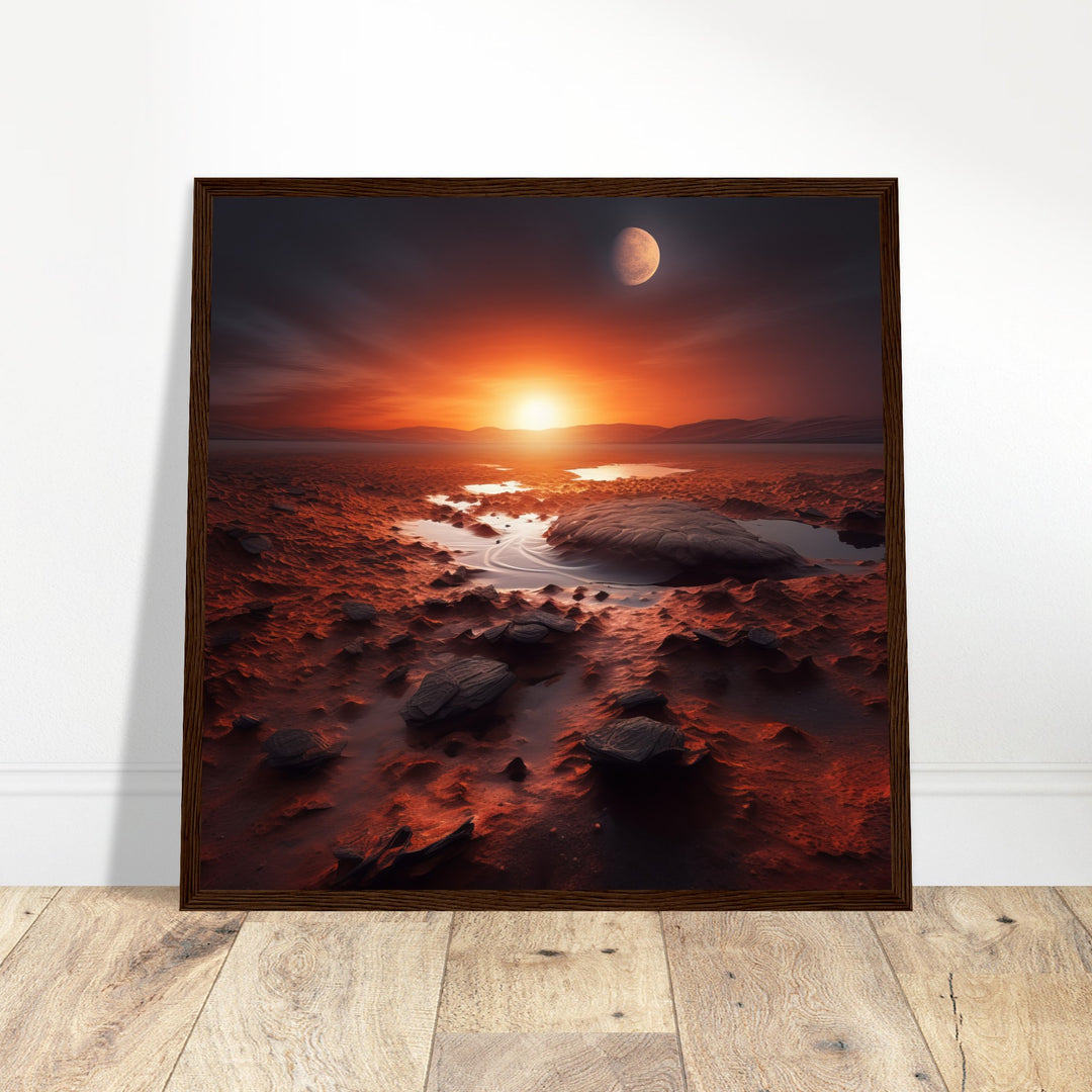 Premium Matte Paper Wooden Framed Poster - Sunset on Mars II