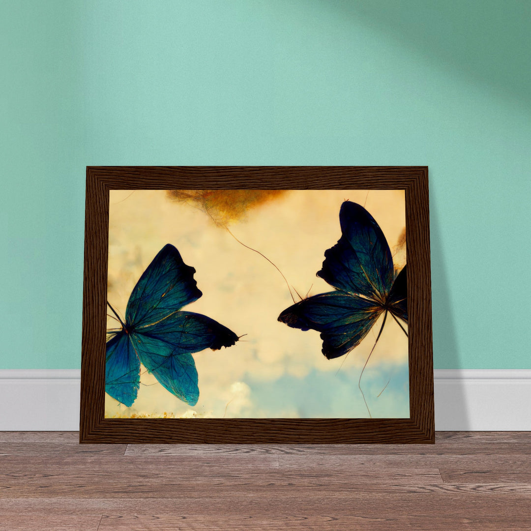 Museum-Quality Matte Paper Wooden Framed Poster - Dreaming Butterflies III