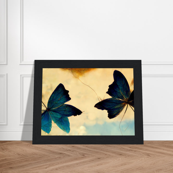 Premium Matte Paper Wooden Framed Poster - Dreaming Butterflies III