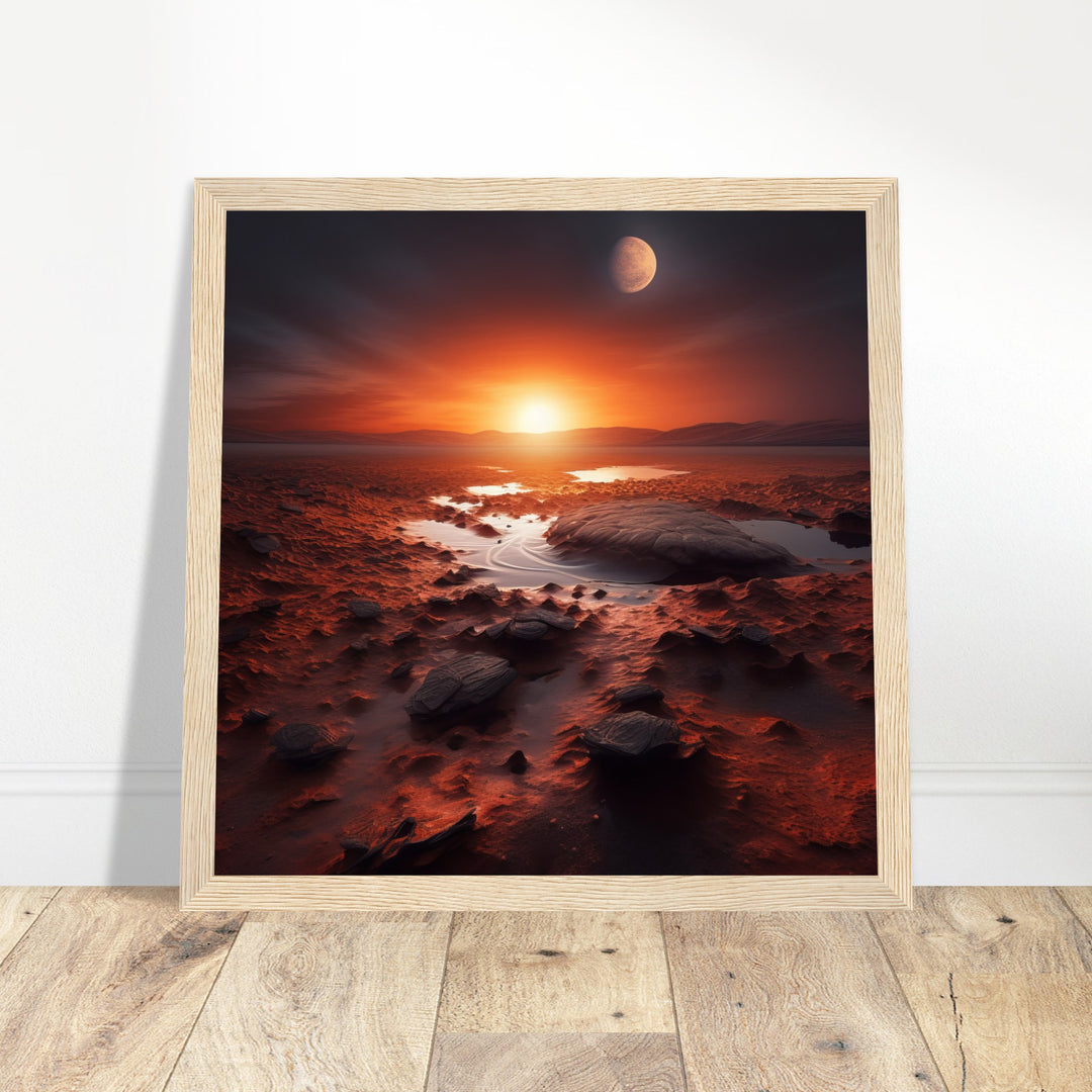 Premium Matte Paper Wooden Framed Poster - Sunset on Mars II