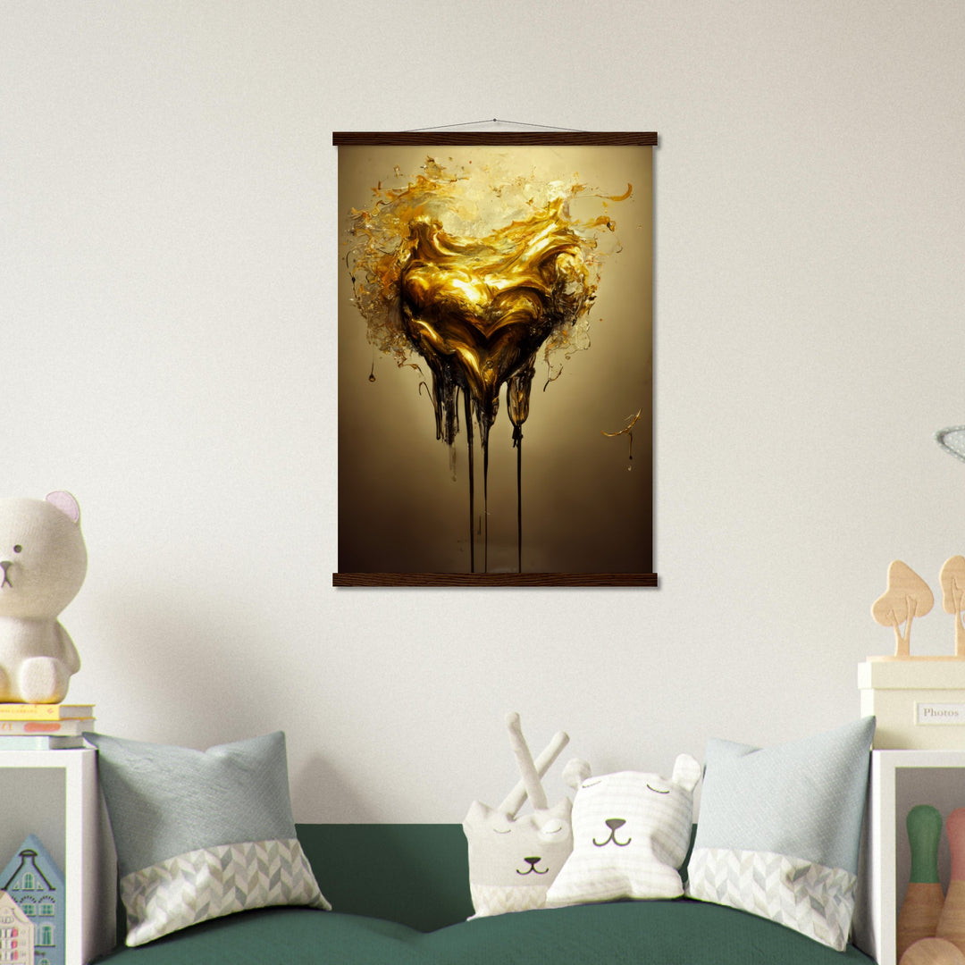 Museum-Quality Matte Paper Poster with Hanger - Heart of Gold Melted