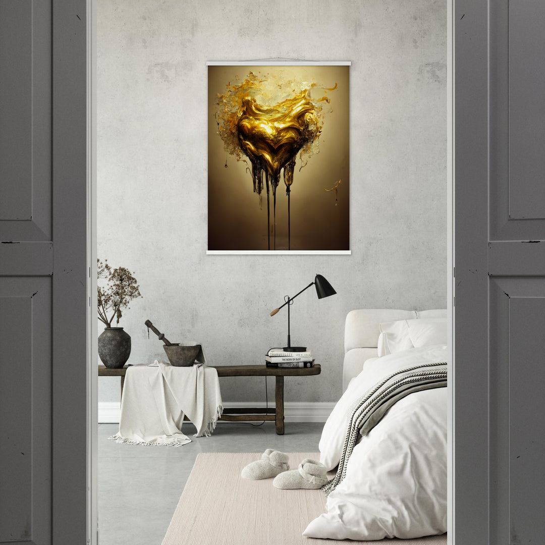 Premium Matte Paper Poster with Hanger - Heart of Gold Melted