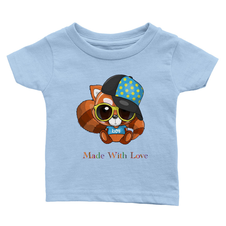Classic Baby Crewneck T-shirt - Red Panda Boy "Made With Love"
