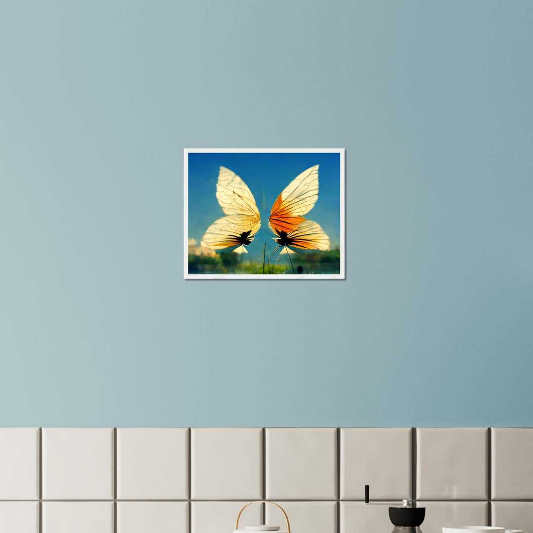 Classic Matte Paper Wooden Framed Poster - Dreaming Butterflies II