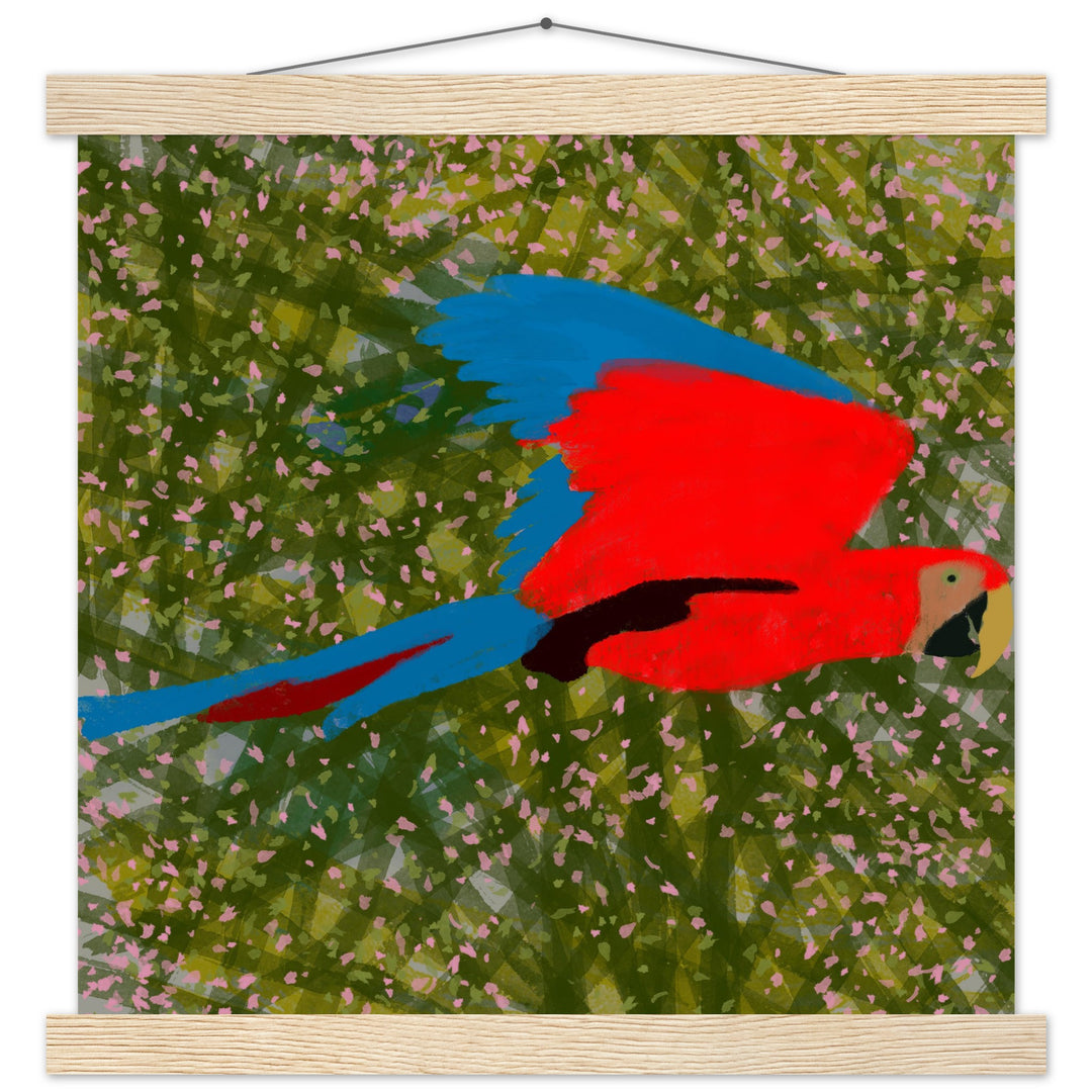 Premium Matte Paper Poster with Hanger - Parrot Colourful