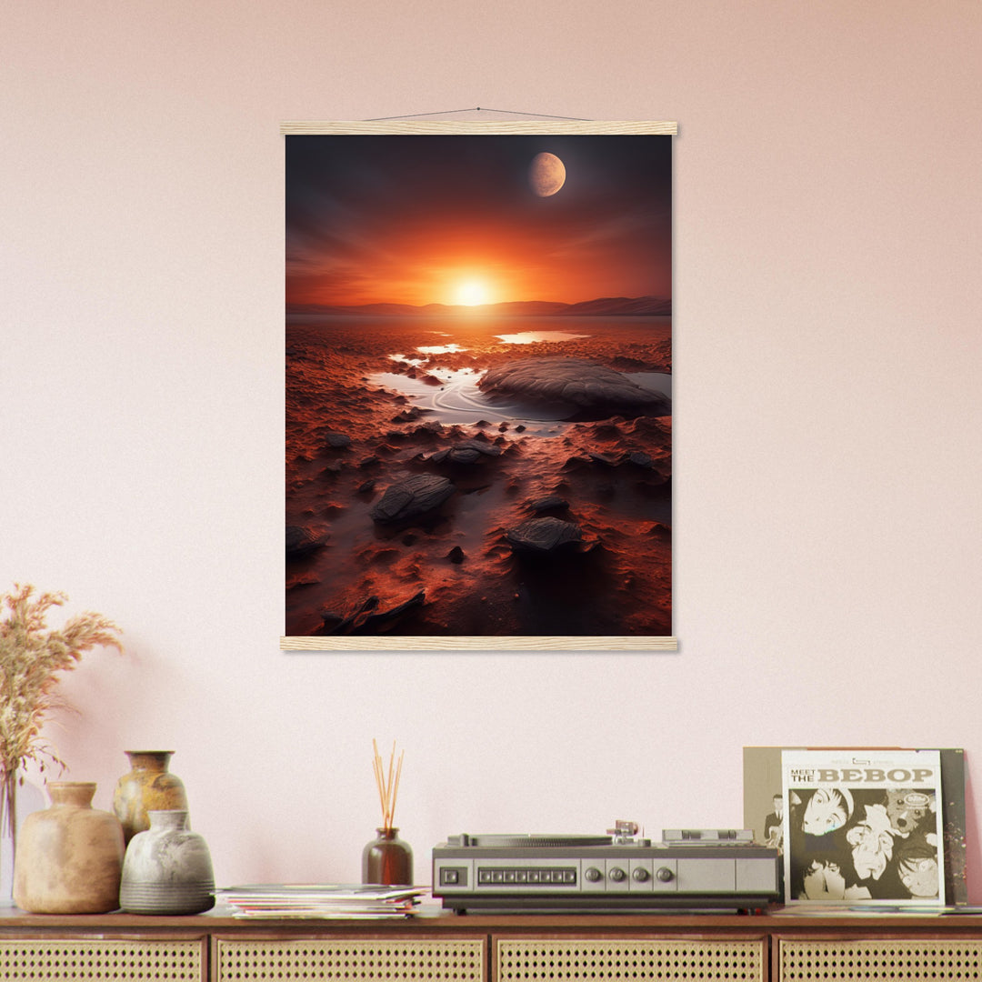 Premium Semi-Glossy Paper Poster with Hanger - Sunset on Mars II