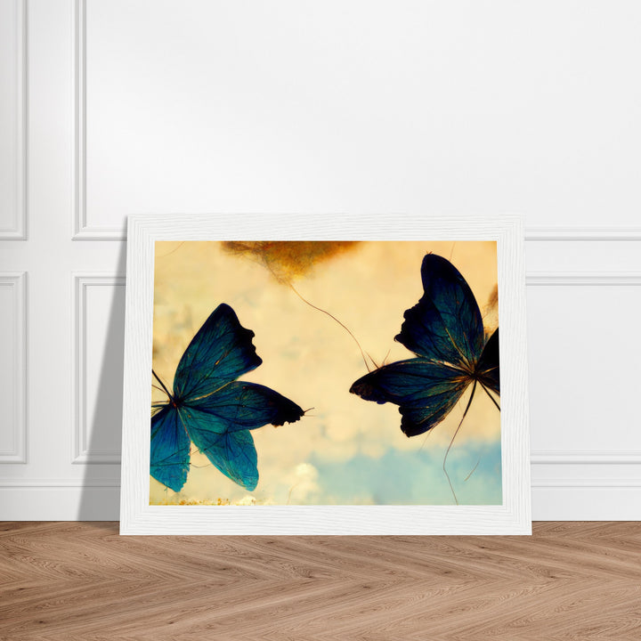 Premium Matte Paper Wooden Framed Poster - Dreaming Butterflies III