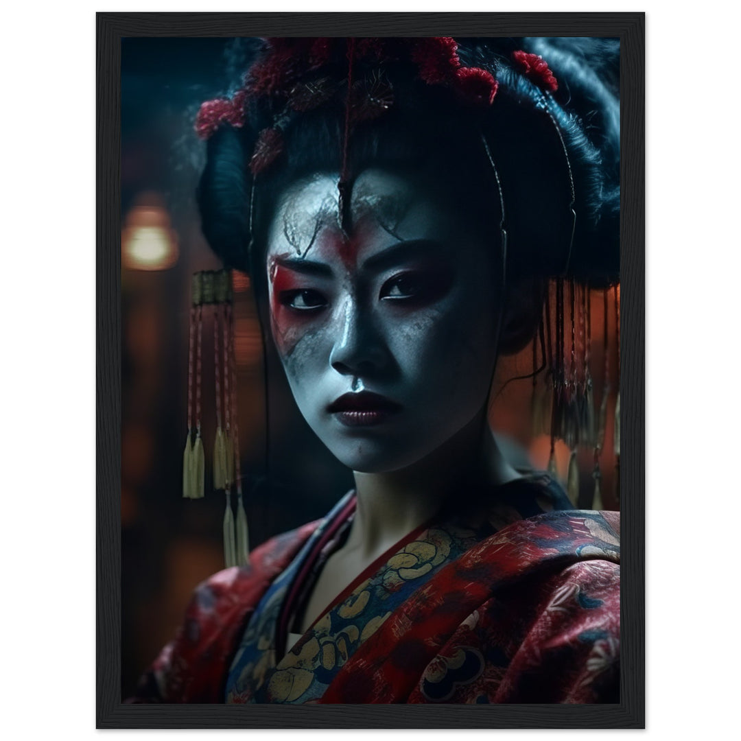 Premium Matte Paper Wooden Framed Poster - Allure of a Geisha