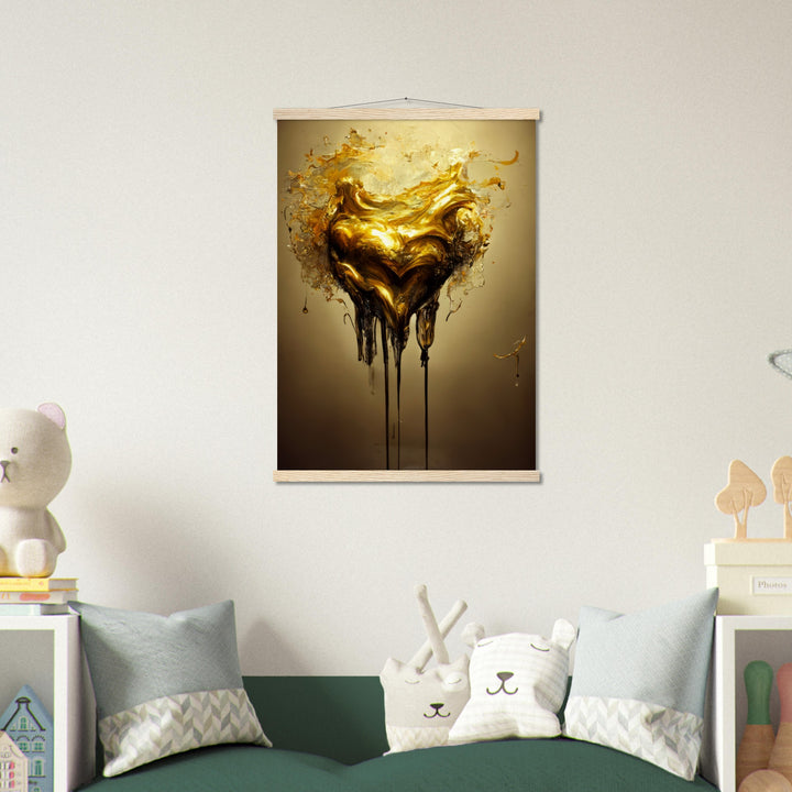 Museum-Quality Matte Paper Poster with Hanger - Heart of Gold Melted