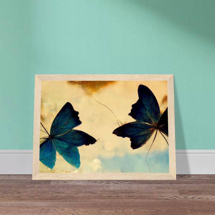 Museum-Quality Matte Paper Wooden Framed Poster - Dreaming Butterflies III