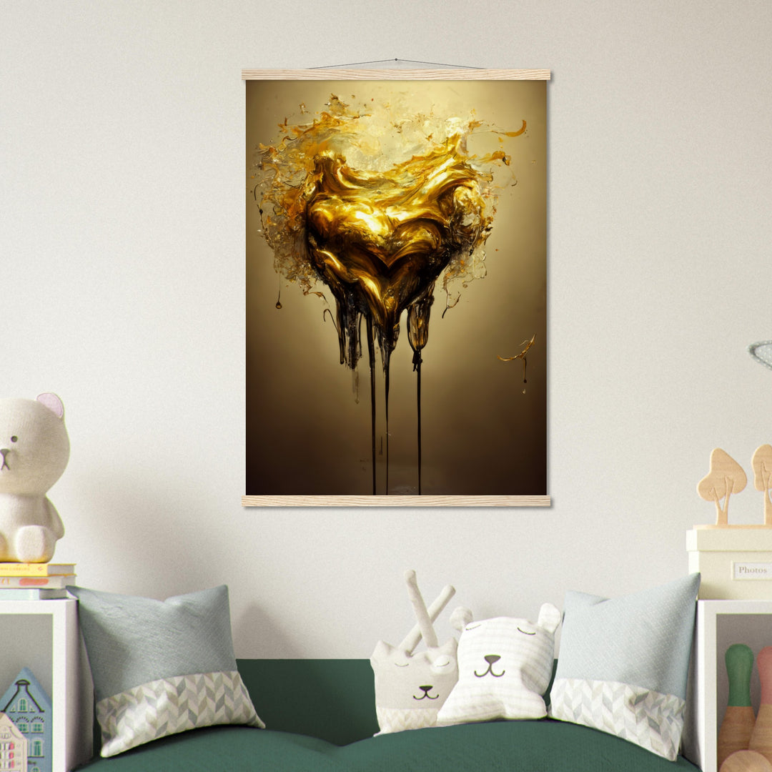 Museum-Quality Matte Paper Poster with Hanger - Heart of Gold Melted