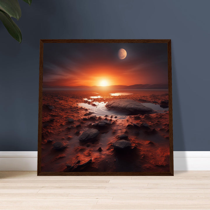 Premium Semi-Glossy Paper Wooden Framed Poster - Sunset on Mars II