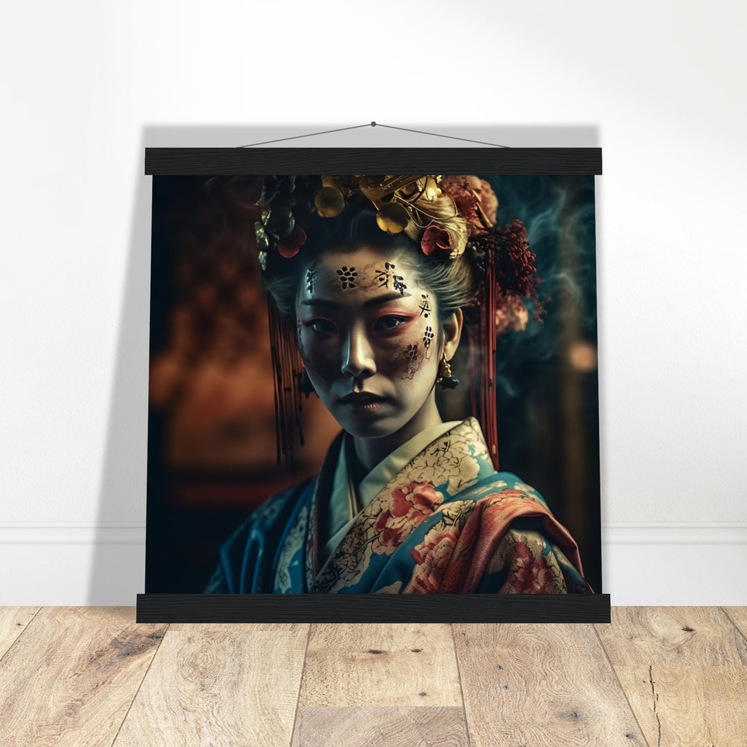 Premium Semi-Glossy Paper Poster with Hanger - Gaze of the Golden Geisha