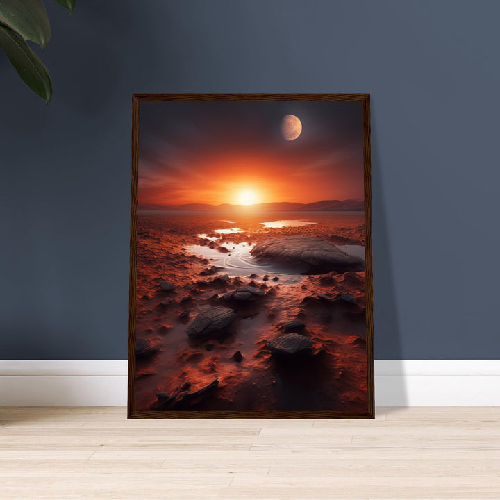 Premium Semi-Glossy Paper Wooden Framed Poster - Sunset on Mars II