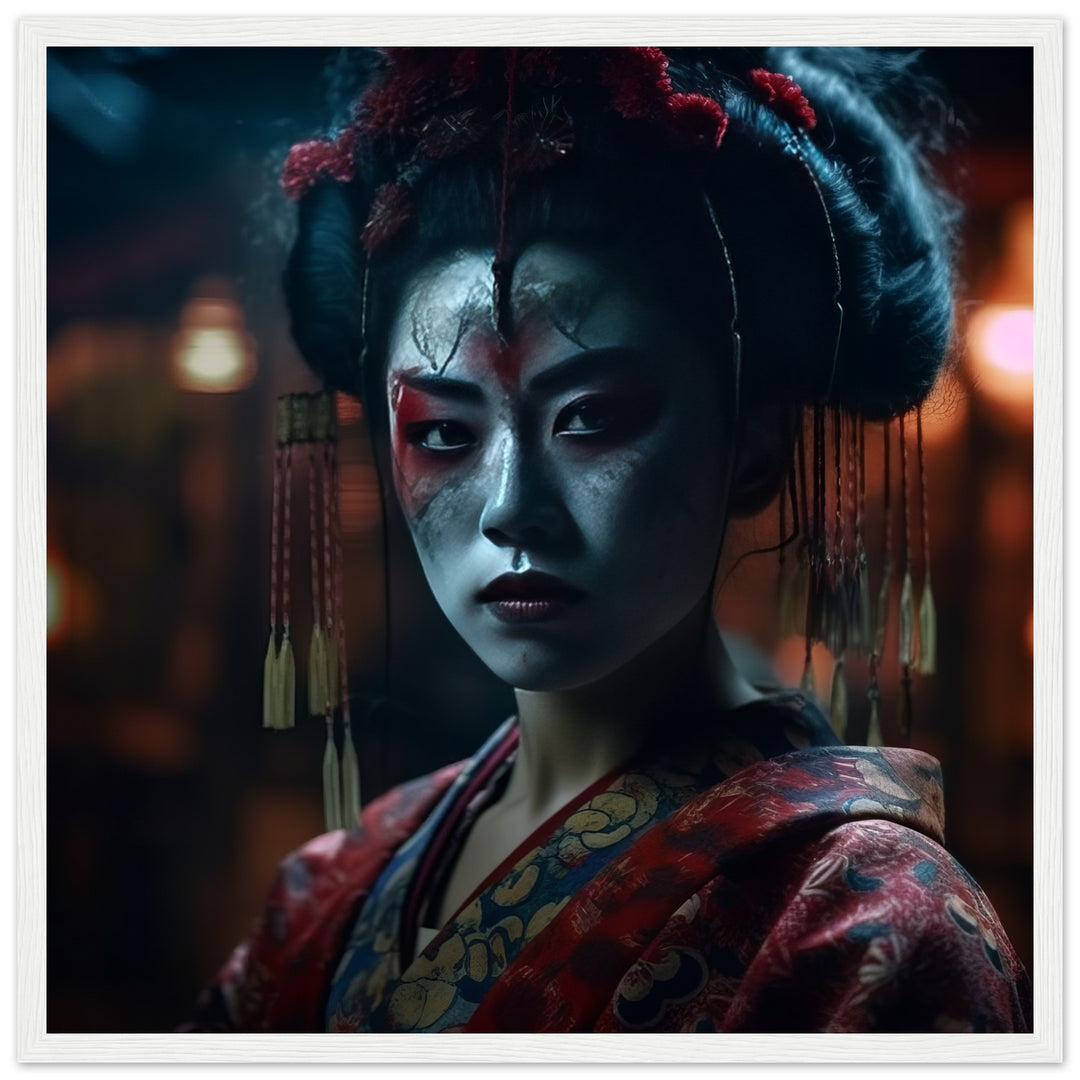 Premium Matte Paper Wooden Framed Poster - Allure of a Geisha