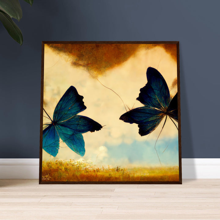 Premium Semi-Glossy Paper Wooden Framed Poster - Dreaming Butterflies III