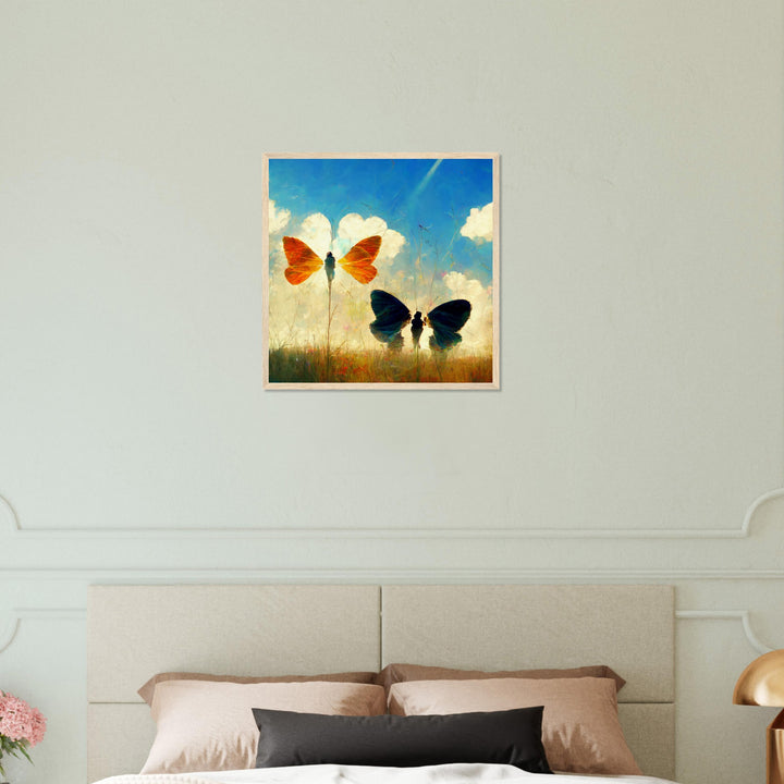 Museum-Quality Matte Paper Wooden Framed Poster - Dreaming Butterflies