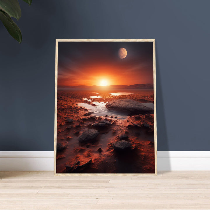 Premium Semi-Glossy Paper Wooden Framed Poster - Sunset on Mars II