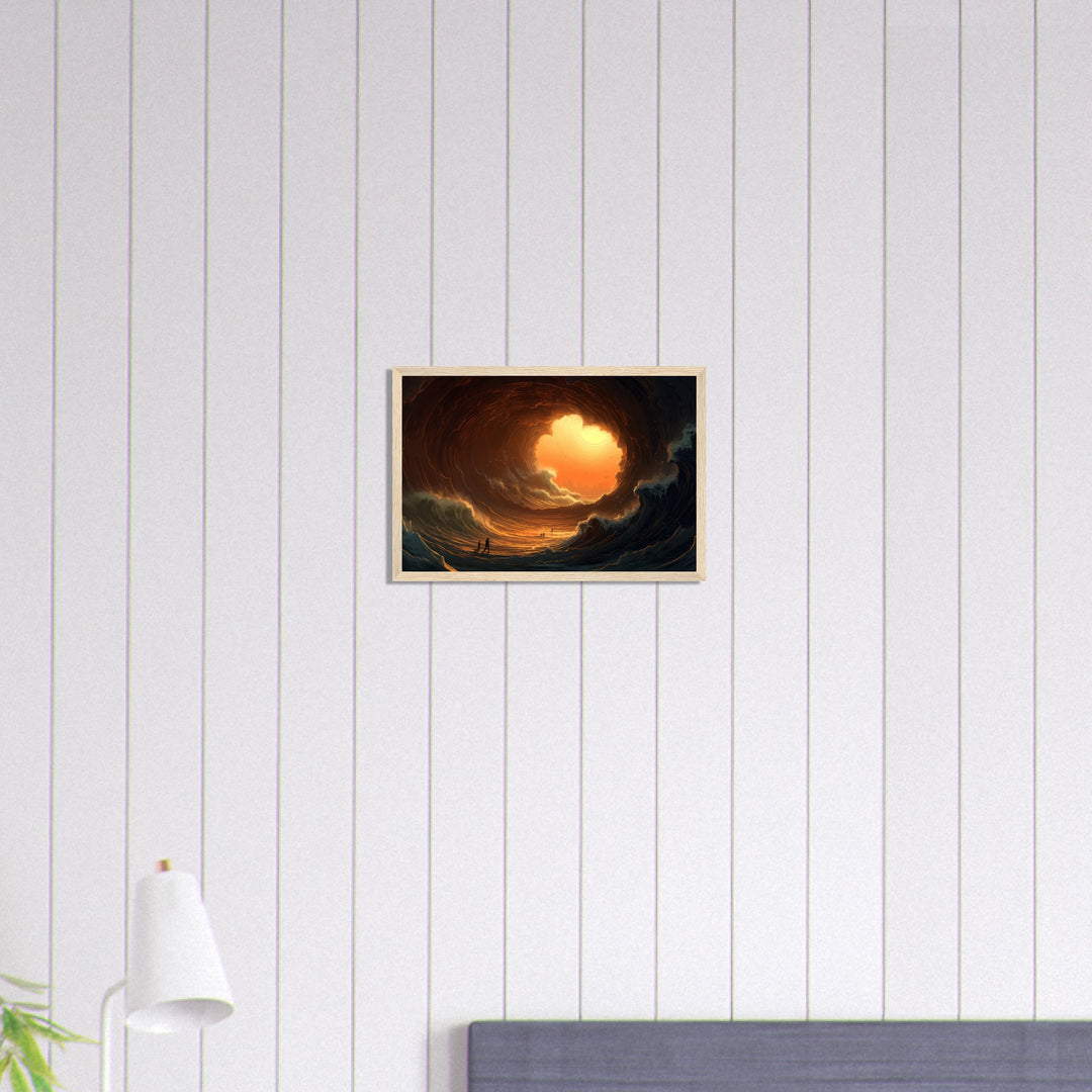 Classic Matte Paper Wooden Framed Poster - Abyssal Grotto Wave