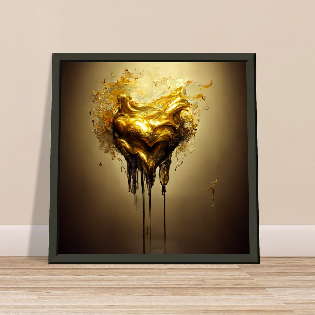 Premium Matte Paper Metal Framed Poster - Heart of Gold Melted