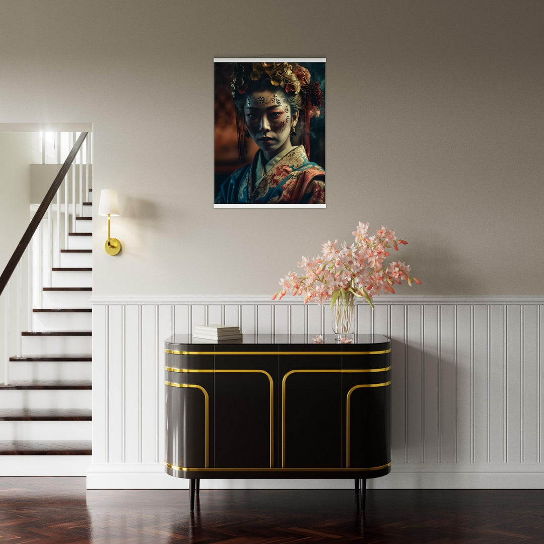 Museum-Quality Matte Paper Poster with Hanger - Gaze of the Golden Geisha