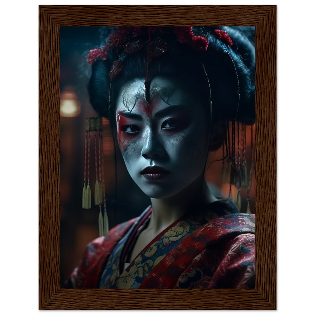 Premium Matte Paper Wooden Framed Poster - Allure of a Geisha