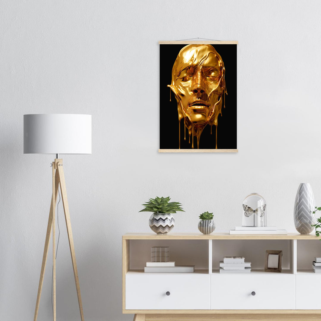 Premium Semi-Glossy Paper Poster with Hanger - Gold Face Dripping